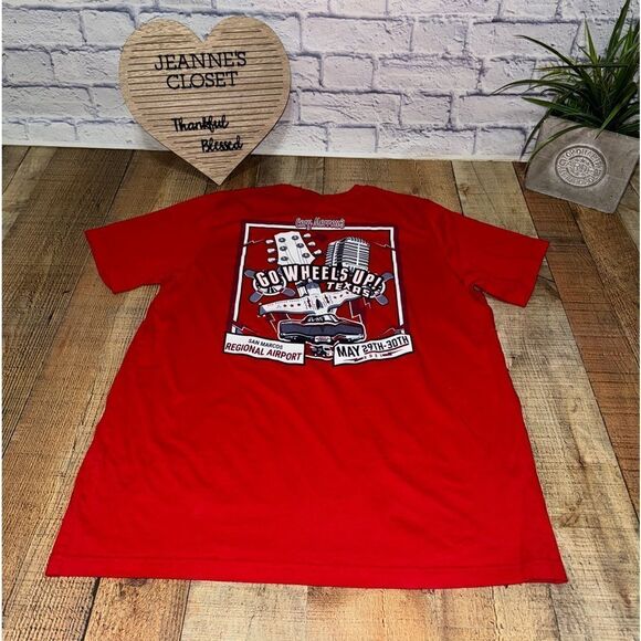 CORY MORROW’S Go Wheels Up! Red San Marcos TX Shirt Size XL - Picture 6 of 9